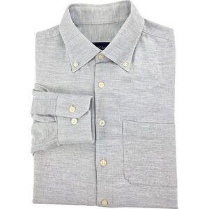 Quiet Luxury Scott Barber Button-Down Shirt Mens M Gray Twill Workwear